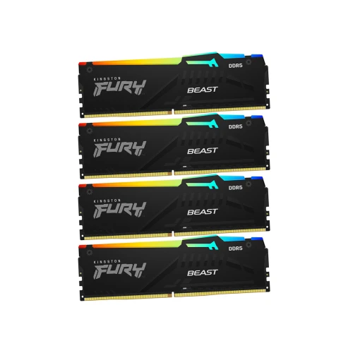 Комплект модулей памяти Kingston FURY Beast RGB XMP KF556C40BBAK4-128 DDR5 128GB (Kit 4x32GB) 5600MH