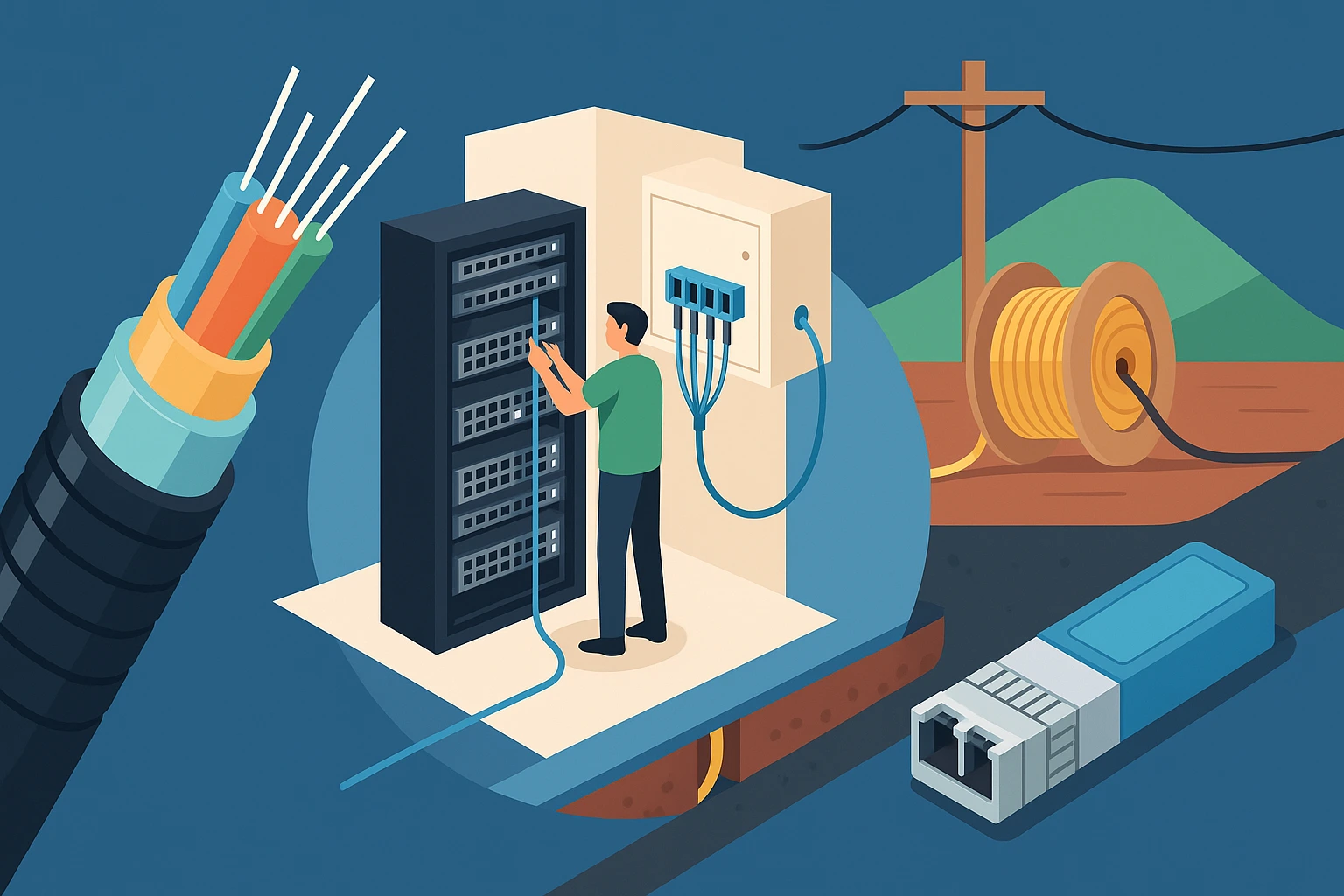 Корректная прокладка оптического кабеля