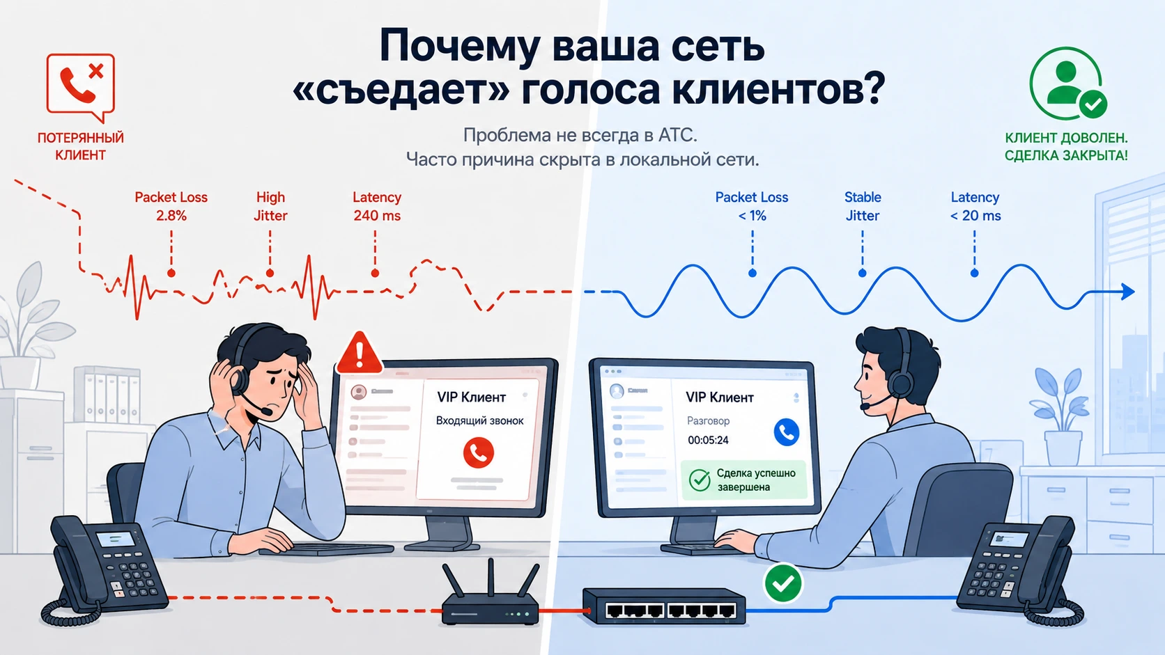 Проблемы с голосом в телефонии