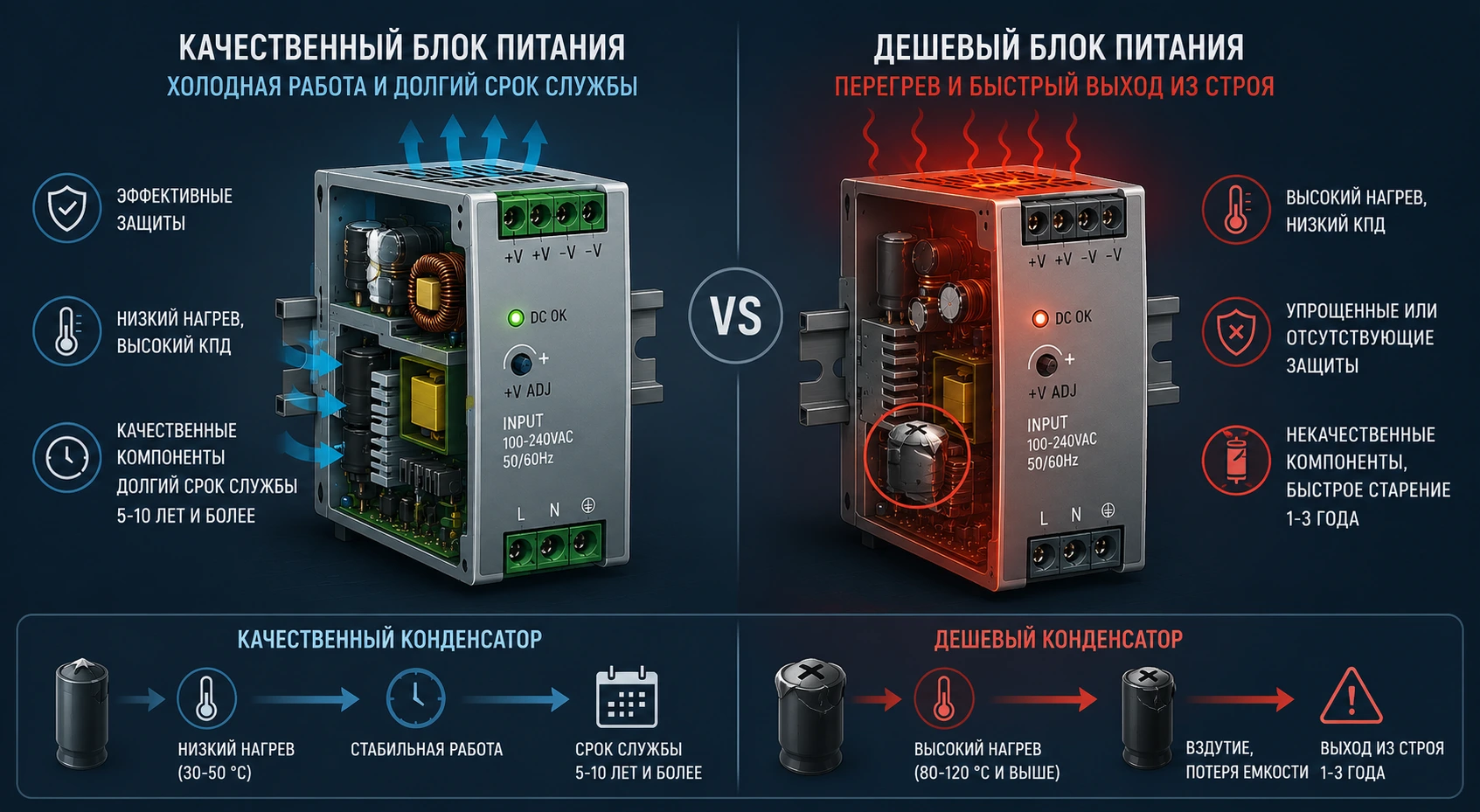 Опасность блоков питаия