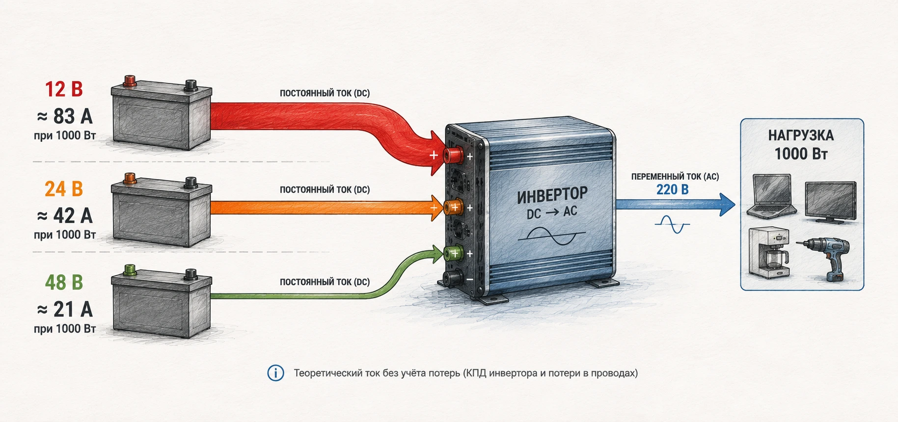 Ток в инверторе