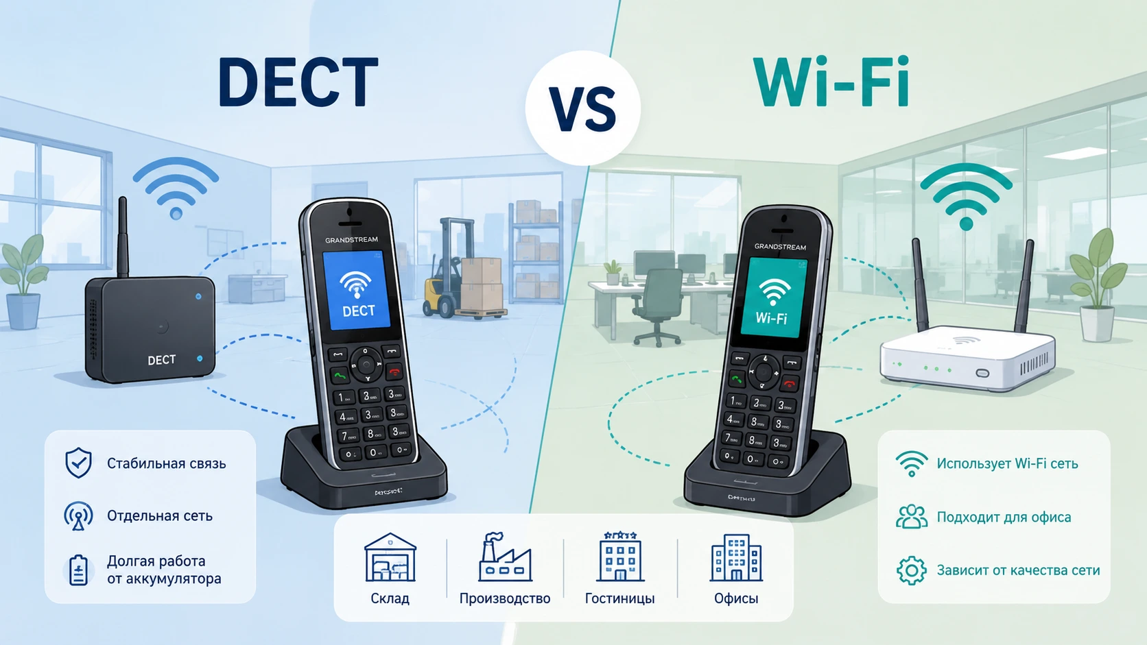 WiFi против Dect